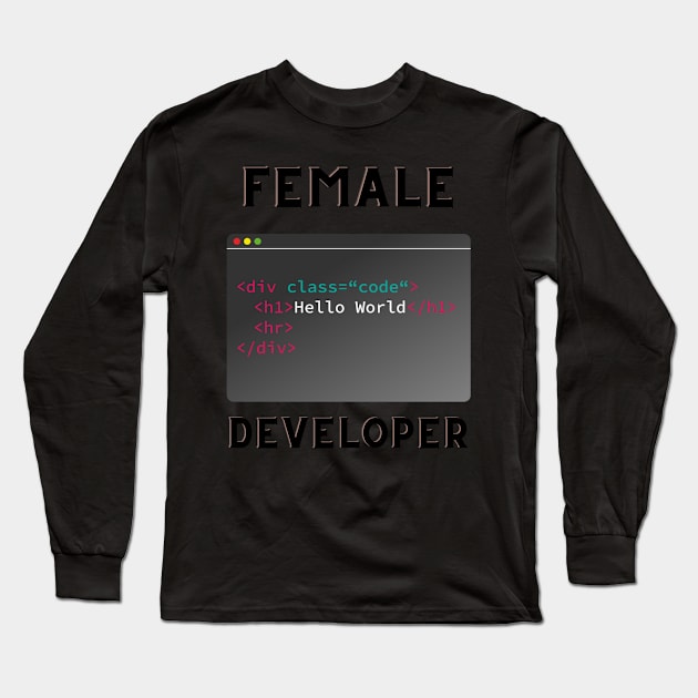 Female developer Long Sleeve T-Shirt by Nahya Fashion Shop